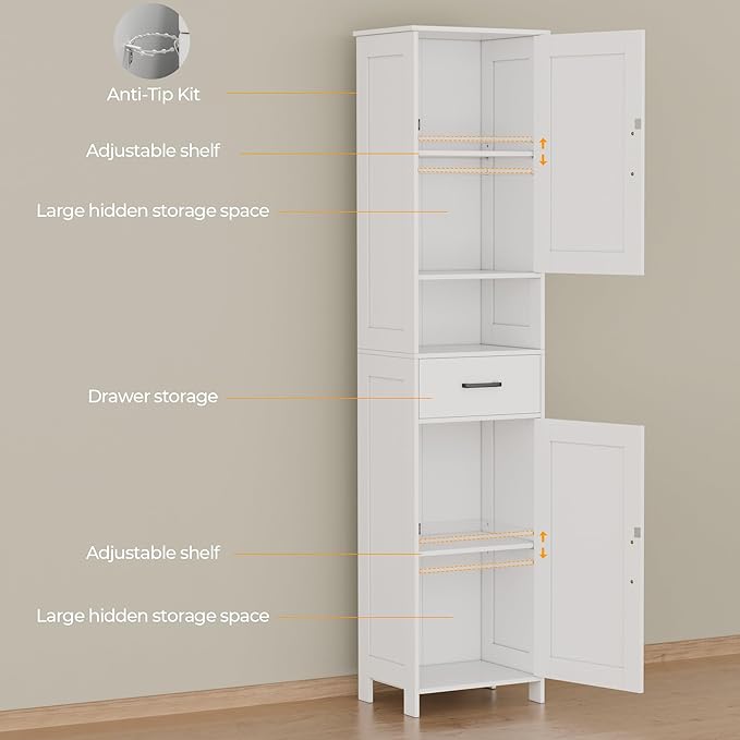 Homhedy 67" H Tall Bathroom Storage Cabinet - Image 5