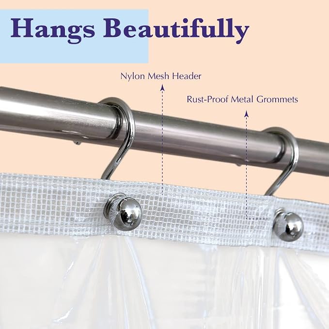 Epica Shower Curtain – Strongest Heavy-Duty Clear Vinyl 72x72 Shower Curtain - Image 6