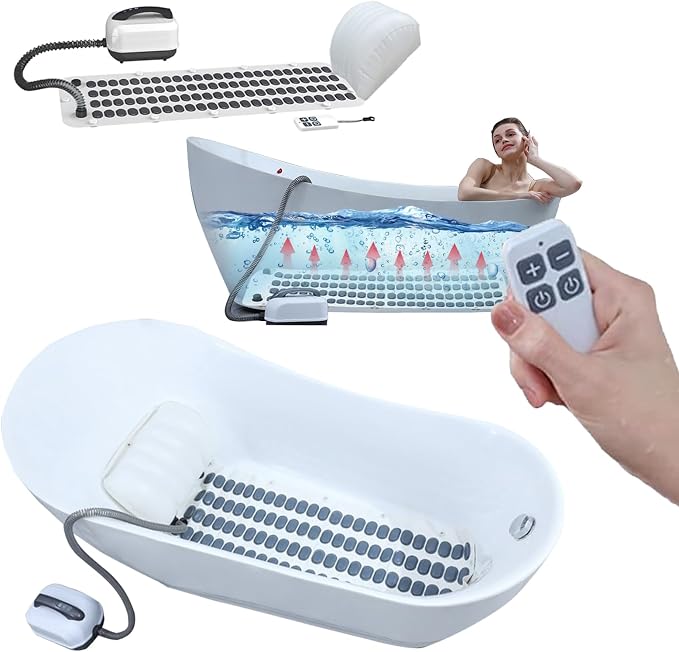 Wavemat Bathtub Massage Cushion, 6-Speed Bubbles Wave Mat by HAOMENGJING