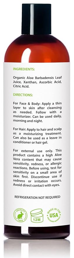 Organic Aloe Vera Gel for Skin, After Sun Care - Image 3