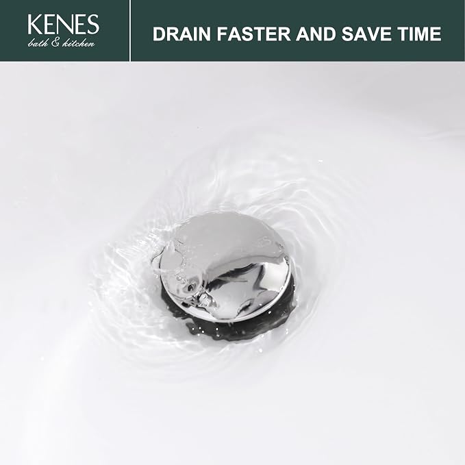 KENES Chrome Bathroom Pop Up Sink Drain - Image 7