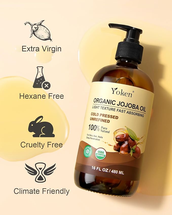 Organic Jojoba Oil Glass Bottle 16 fl oz, USDA Certified 100 Pure & Natural - Image 6