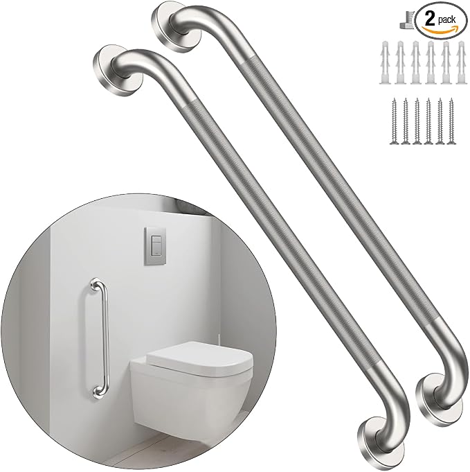 32 Inch Anti Slip Shower Grab Bar, Munzong 2 Pack Stainless Steel Bathroom Grab by Munzong