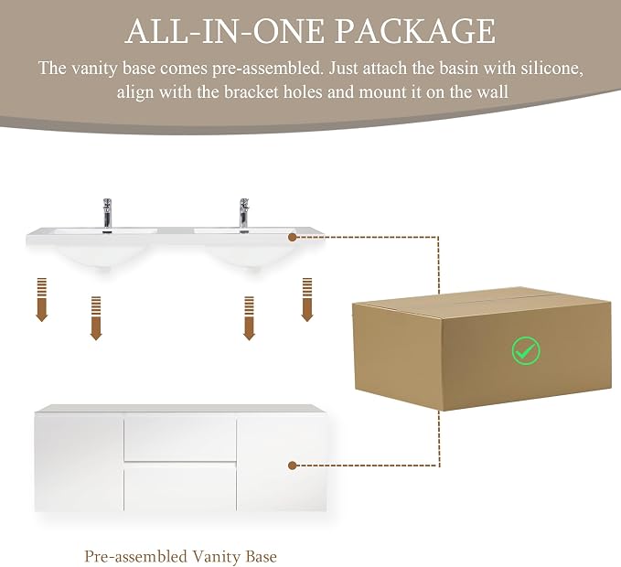 60" Floating Bathroom Vanity - Image 5