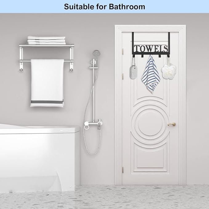 Over The Door Hooks, Towel Rack - Image 6