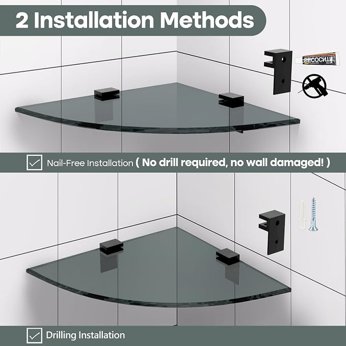 2-Pack Glass Shelf Shower Caddie, Shower Shelves - Image 4