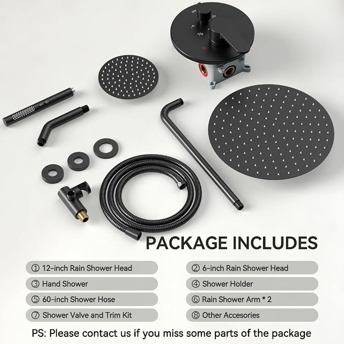 Shower Systems STARBATH 12+6" Round Dual Rainfall Shower Head - Image 5
