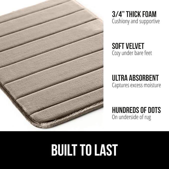 GORILLA GRIP Memory Foam Bath Mat, Soft Absorbent US Designed Bathroom Rug - Image 3