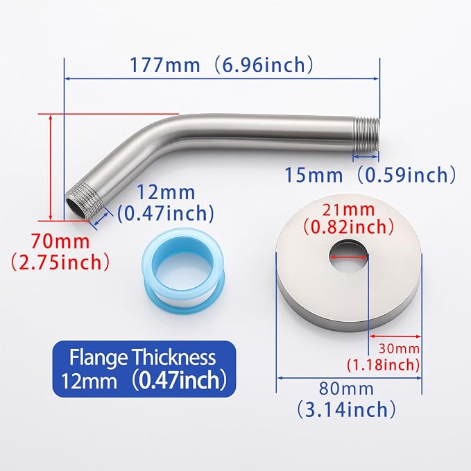Wall Mounted Shower Arm Extension Head Holder Stainless Stee - Image 3