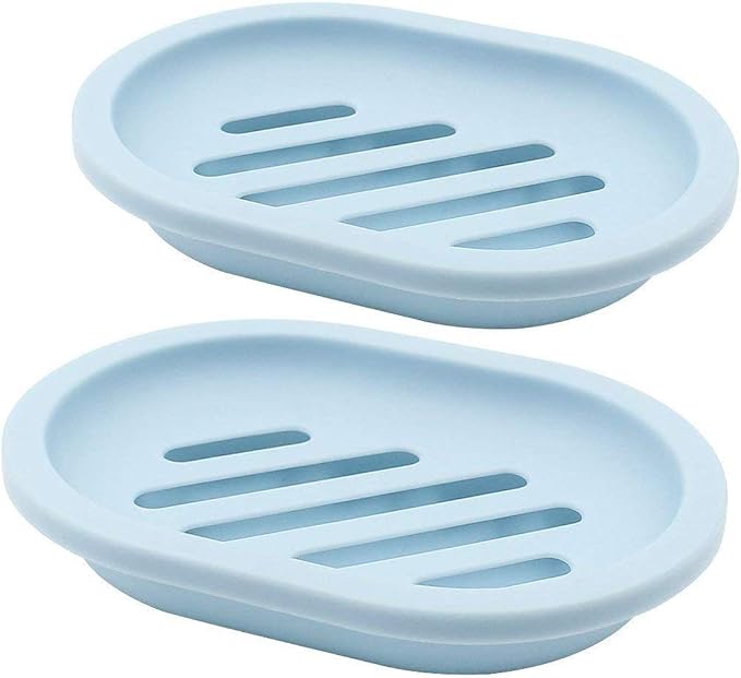 Topsky 2-Pack Soap Dish with Drain, Soap Holder & Saver, Easy Cleaning by HomeandKitchenNO1