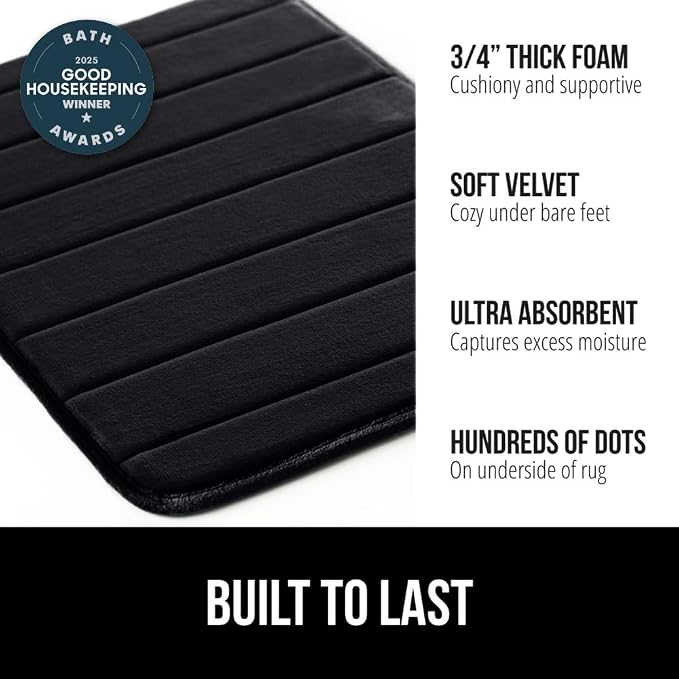 GORILLA GRIP Memory Foam Bath Mat, Soft Absorbent US Designed Bathroom Rug - Image 3