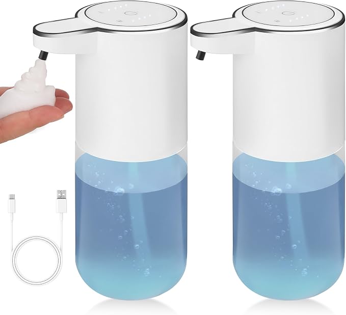 2 Pack Soap Dispensers, Automatic Foaming Soap Dispenser Touchless, by VZZNN