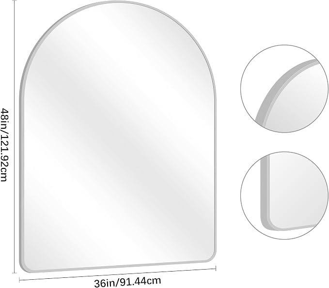 Arched Wall Mirror for Bathroom, Wall Mounted Mirror, Living Room, Vertically - Image 7