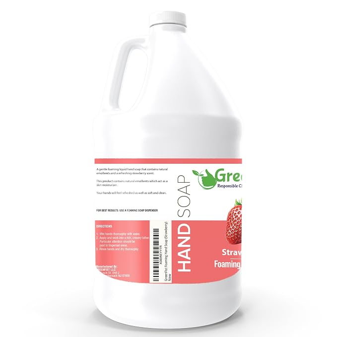 GreenFist Foaming Hand Soap Refills Strawberry Scent Jug Foam Refill Made in USA - Image 3