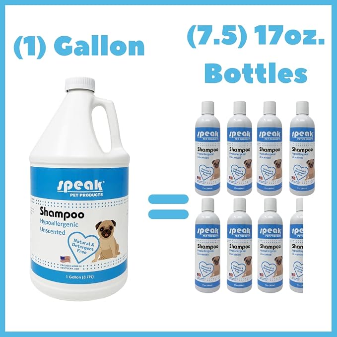 Natural Dog Shampoo, Hypoallergenic Unscented, 1 Gallon - Image 4