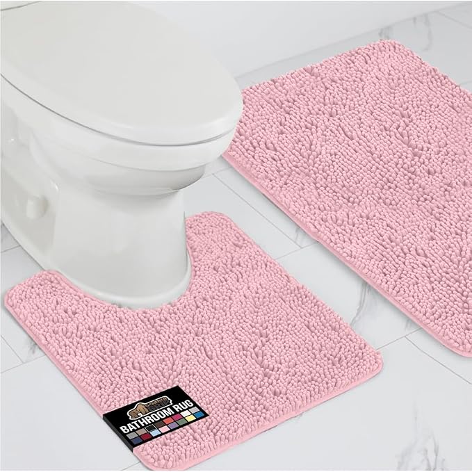 GORILLA GRIP Bathroom Rug Sets, Soft Chenille 2 Piece Area Rugs Set, Toilet by GorillaGrip