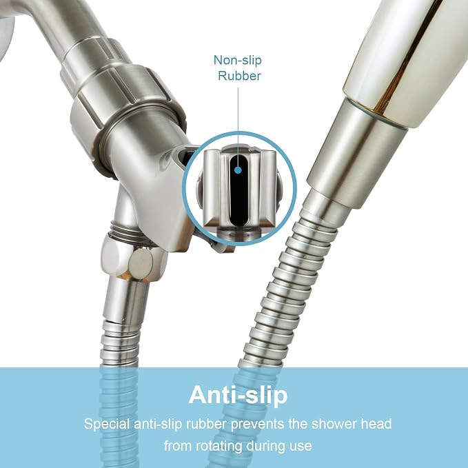 OFFO Shower Head Holder for Handheld Shower Head, Brushed Nickel Adjustable - Image 5