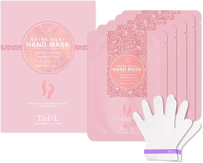 Extra Silky Hand Mask 5 Pairs, Korean Moisturizing Gloves by ToiL