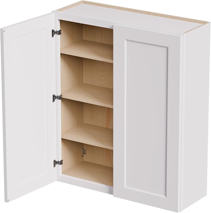 36 Inch Laundry Room Cabinets Wall Mounted, Solid Wood Over The Toilet Storage - Image 4