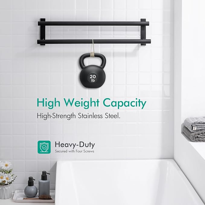 BAGNOLUX Double Towel Bar, SUS304 Towel Racks - Image 7