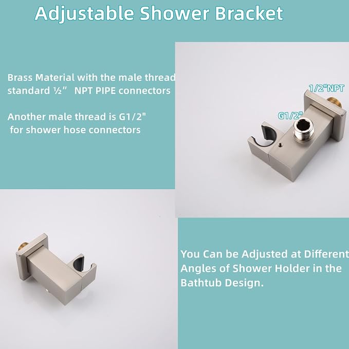Bathroom Rainfall Shower System Wall Mount 8 Inch Shower Head - Image 9