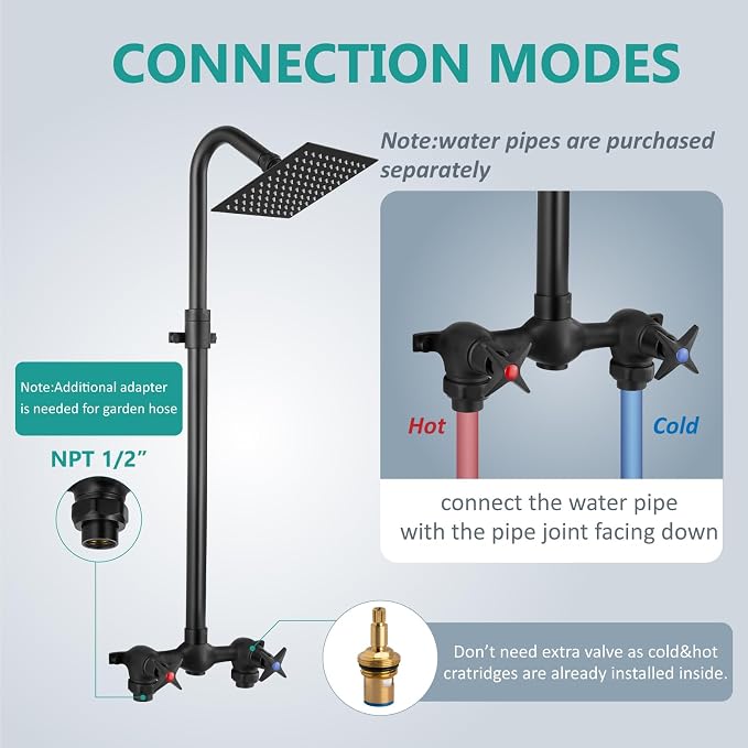 Aolemi Outdoor Shower Kit Fixtures 6 Inch Center - Image 6