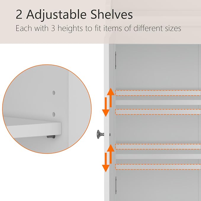 40 Inch Bathroom Storage Cabinet, Freestanding Organizer - Image 5