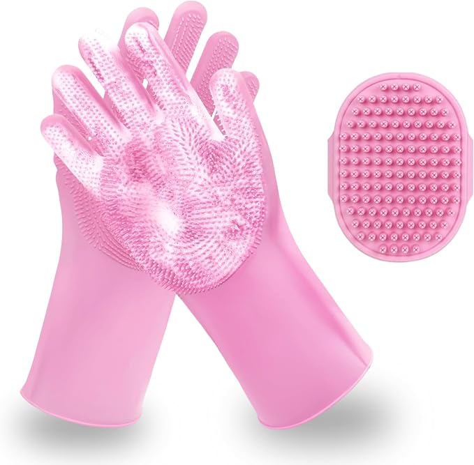 2 Piece Pink Pet Bath Supplies by Kemodia