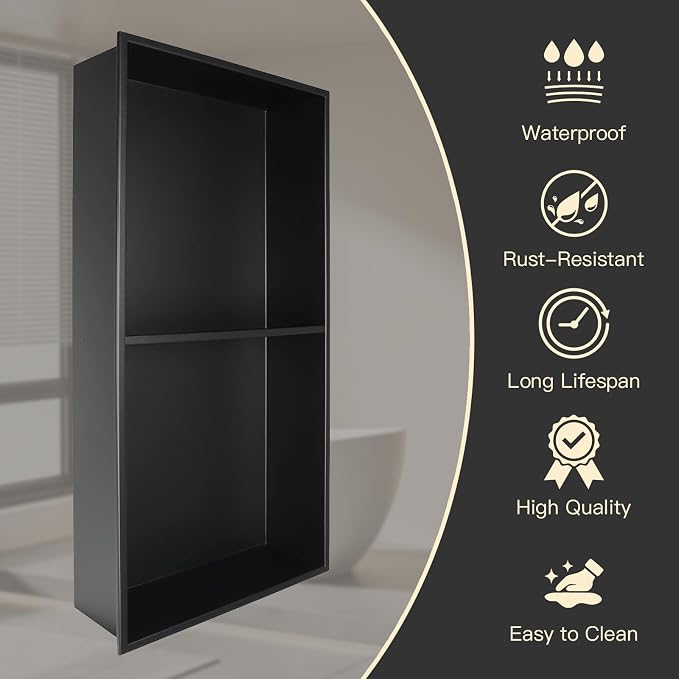 24" X 12" X 4" Stainless Steel Shower Niche Insert Tile Ready, Bathroom Wall - Image 4