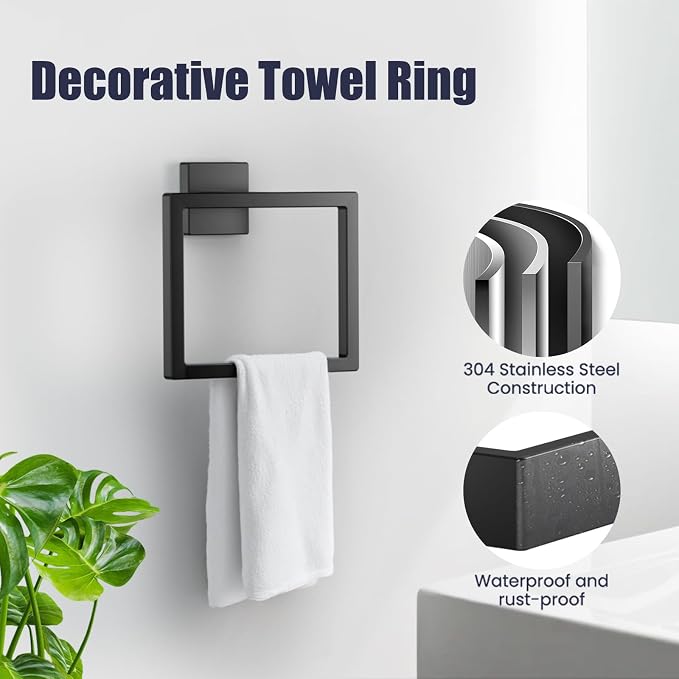 Bathroom Hardware Accessories Set: 10-Pieces Bath Towel Bar Set, Towel Racks - Image 3