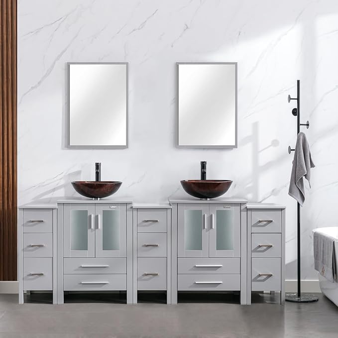 eclife 84" Modern Bathroom Vanity Sink Combo Freestanding Cabinet by eclife