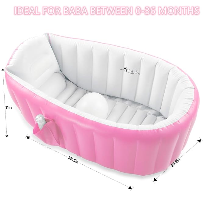 Inflatable Baby Bathtub, Portable Infant Toddler Bathing Tub Non Slip Travel - Image 3