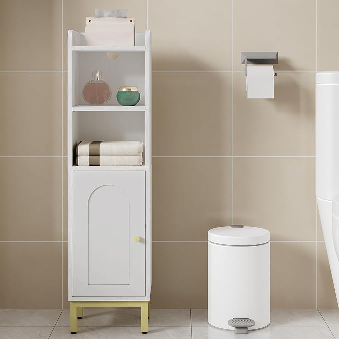 Bathroom Storage Cabinet, Small Corner Floor Cabinet by Hzuaneri