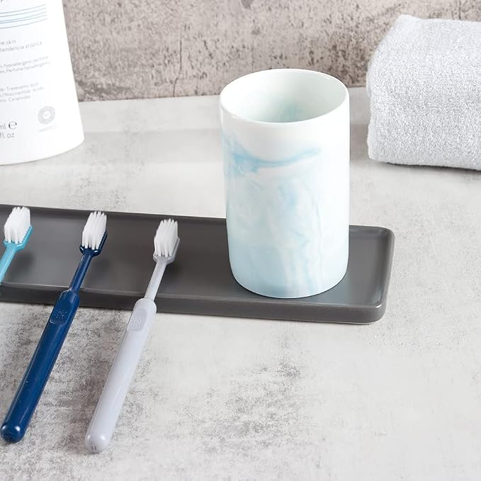 Ceramic Toothbrush Holder, Bathroom Cup, Drinking Mug, Coffee Cups, Marble - Image 4