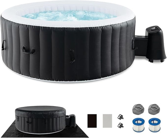 Goplus Inflatable Hot Tub, 4-6 Person Blowup Pool Hottub w/130 Air Jets by Goplus