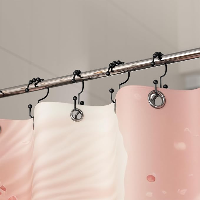 Titanker Shower Curtain Hooks Rings, Rust Resistant Metal Double Glide Shower - Image 6