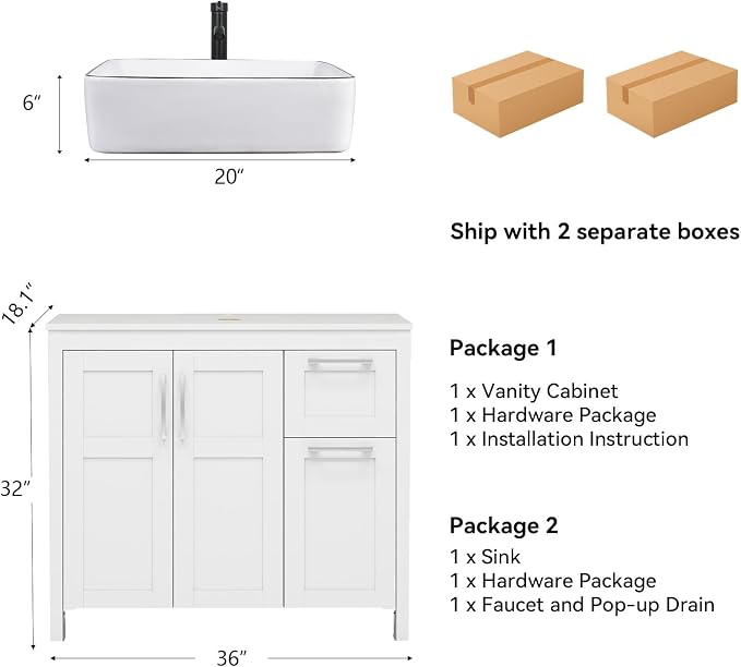 YOURLITE 36" Bathroom Vanity - Image 3