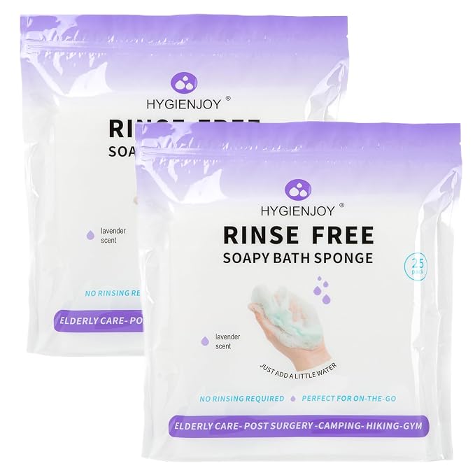 HYGIENJOY-21% Larger, Rinse Free Bath Sponges by HOME