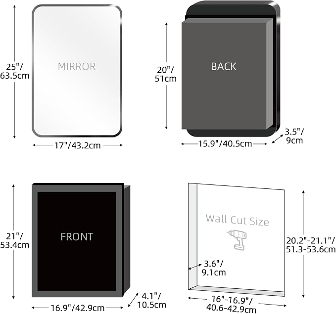 Rectangle Bathroom Medicine Cabinet - Image 3