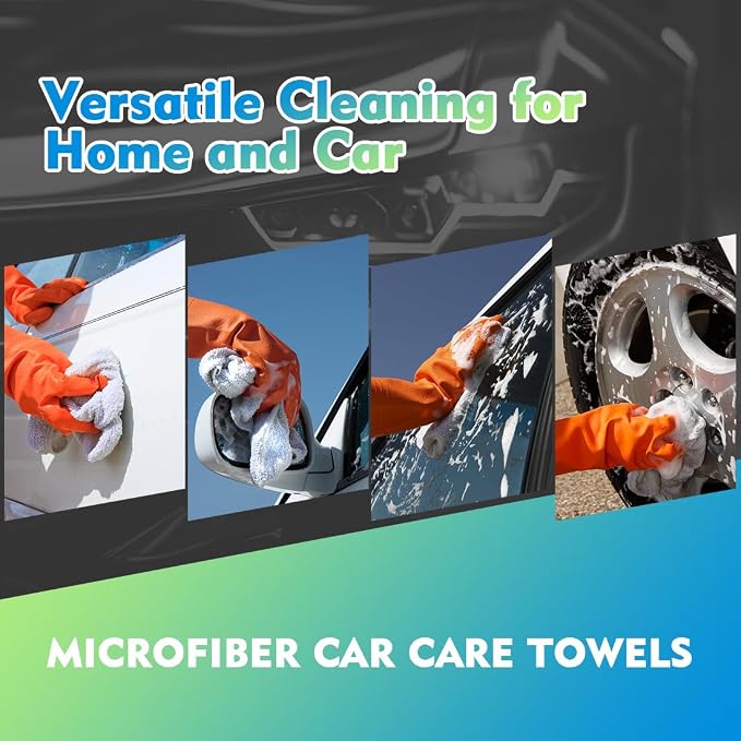 HOMEXCEL White Microfiber Cleaning Cloth 6 Pack 12.5 x 12.5 inch Microfiber - Image 4