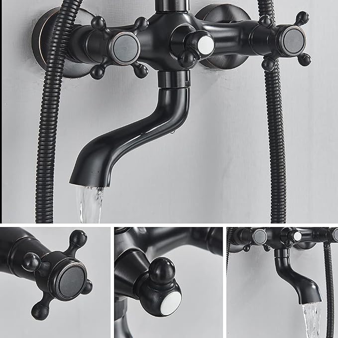 NeierThodore Oil Rubbed Bronze Shower Faucet Set Complete Shower System 8 Rain - Image 9
