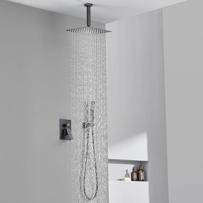 Shower System 12 Inches Rain Shower Combo Set Oil Rubbed Bronze Ceiling Mount - Image 4