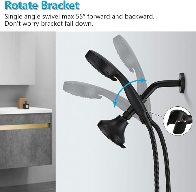 PDPBath Solid Brass Shower Arm 3 Way Shower Diverter Valve - Image 5