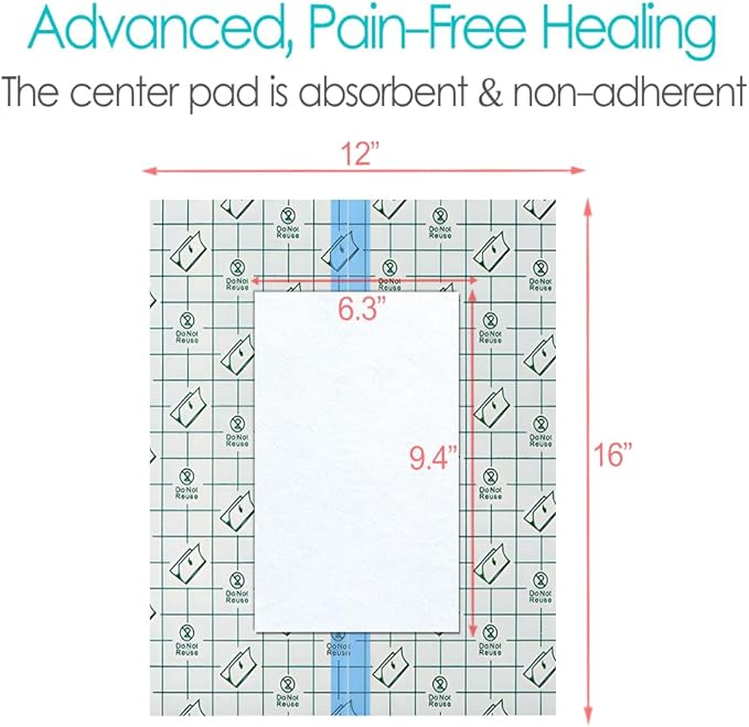 12" x 16" Shower Shields Wound Cover, Large Waterproof Bandages - Image 5