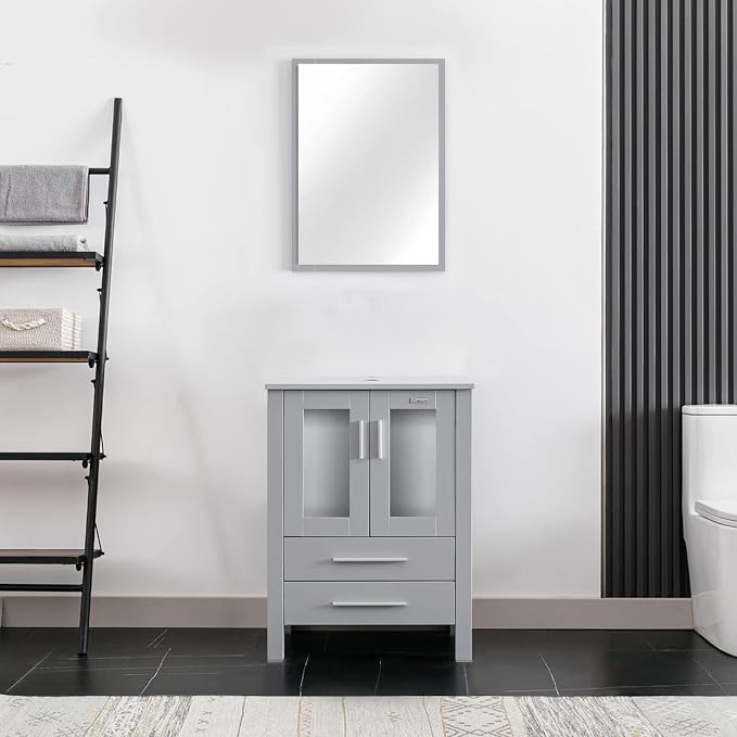 eclife 24" Modern Bathroom Vanity Sink Combo Freestanding Cabinet - Image 2