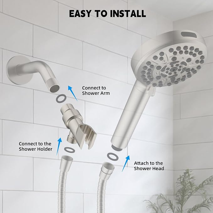 Hibbent Universal All Metal Handheld Shower Head Holder, Adjustable Solid Brass - Image 7