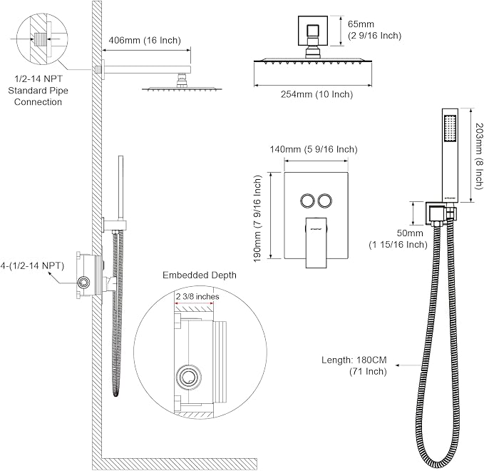 Shower System Shower Faucet Set - Image 8