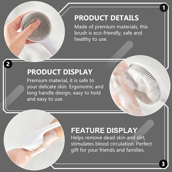 Housoutil Silicone Body Brush Back Scrubber - Image 9