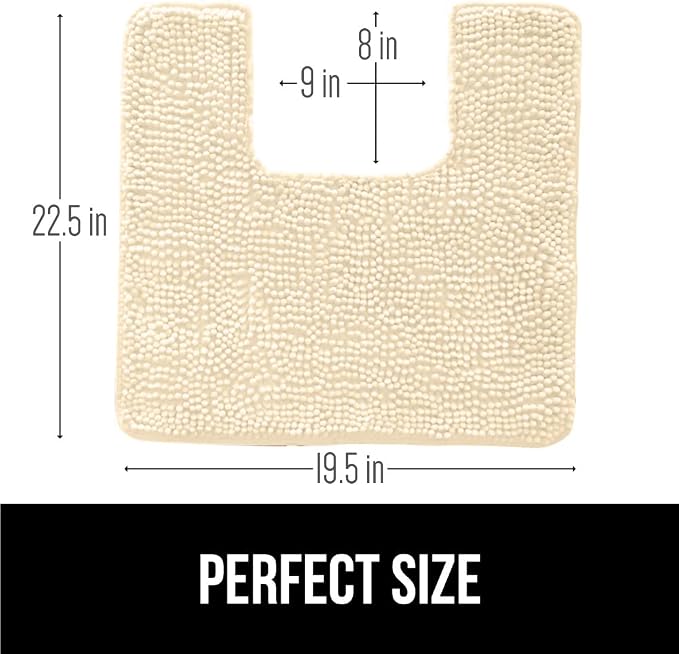 GORILLA GRIP Plush Absorbent Shaggy Chenille Bath Rug Mat - Image 2