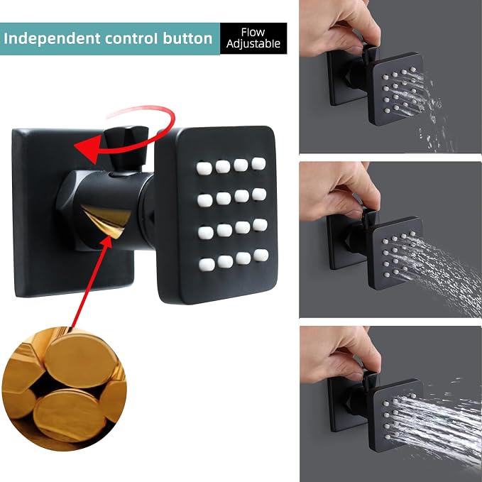 24x32 LED Dual Head Shower System 24"x32" Ceiling Mount Shower Head - Image 7